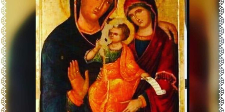 ايقونة نادرة! العذراء مع الرب يسوع والقديسة حنة جدة الرب يسوع! – الايقونة وشرحها