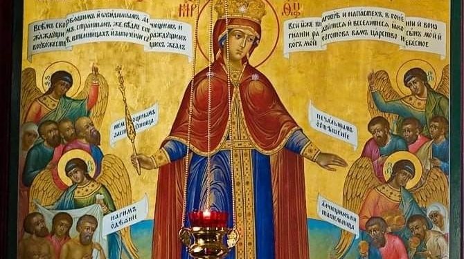 أيقونة العذراء “فرح كل المنكوبين” (بيزنطية) – الايقونة وشرحها