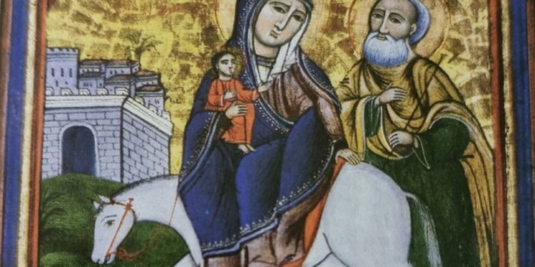 أيقونة لجوء العائلة المقدسة إلى مصر (قبطية) – تاريخ الايقونة