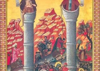 ✤ أيقونة القديسين سمعان العمودي وسمعان الجبل العجيب – تاريخ الايقونة