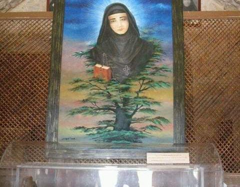 الأيقونة العجائبية للقديسة رفقا الحملاوية “حاملة آلآم المسيح” – تاريخ الايقونة