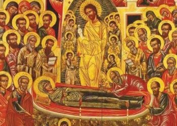 شرح أيقونة رقاد سيدتنا والدة الإله العذراء – الايقونة وشرحها