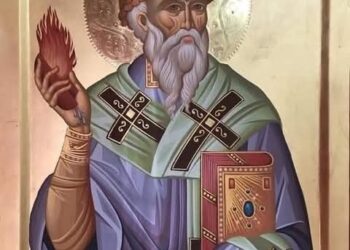 أيقونة القدّيس اسبيريدون مع سل القش وحجر الفخار – الايقونة وشرحها