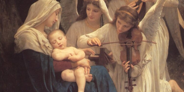 مريم والطفل في أحشائها