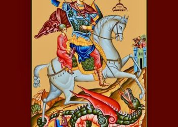 ما قصة الطفل الصغير الجالس خلف القدّيس جاورجيوس؟