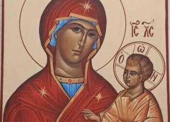 الأيقونة الأرثوذكسية لوالدة الإله (القدّيس نيقولاوس فيليميروفيتش الصربي) – الايقونة وشرحها