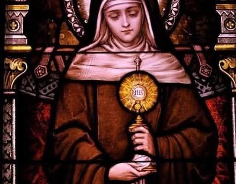 القديسة كلارا الأسيزيّة تطرد الجيش التركيّ بالقربان المقدّس